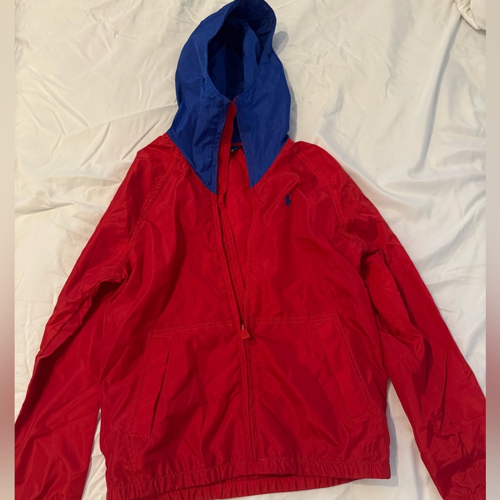 Ralph Lauren Red and Blue Hooded Light Windbreaker